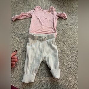 Cat & Jack Baby Knit Outfit 3-6M Cream Matching Set